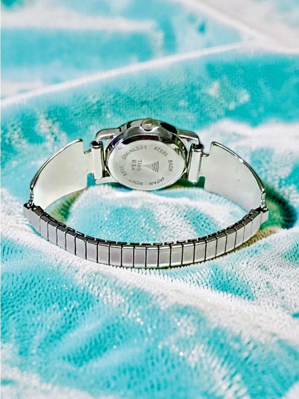 Silver Indian Chief Watch with Sterling Navajo Turquoise Inlay Thunderbird Tips